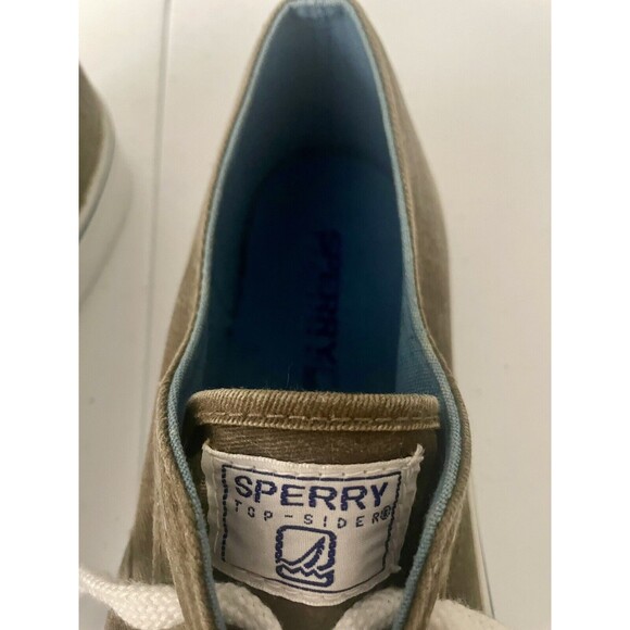 Men's Sperry Top-Sider STRIPER Sneakers Canvas Olive/Tan 0563148 Size 8.5M - Picture 6 of 7